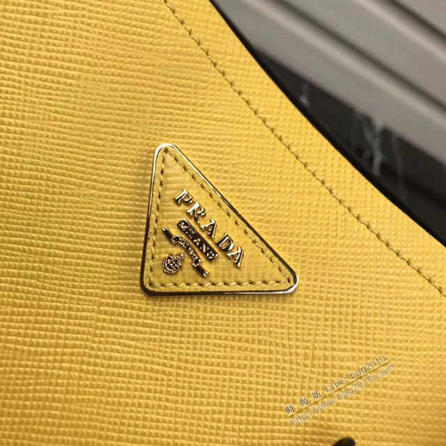 prada女包 普拉達專櫃最新款手提肩背包 1BA217 Prada Double Saffiano皮革手袋 Prada進口牛皮水桶包  pyd2177